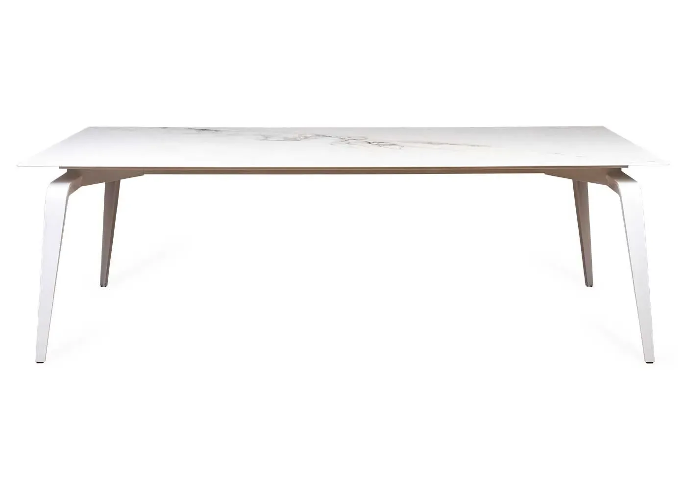 Dining Table Marble Effect Top - White, Ceramic image
