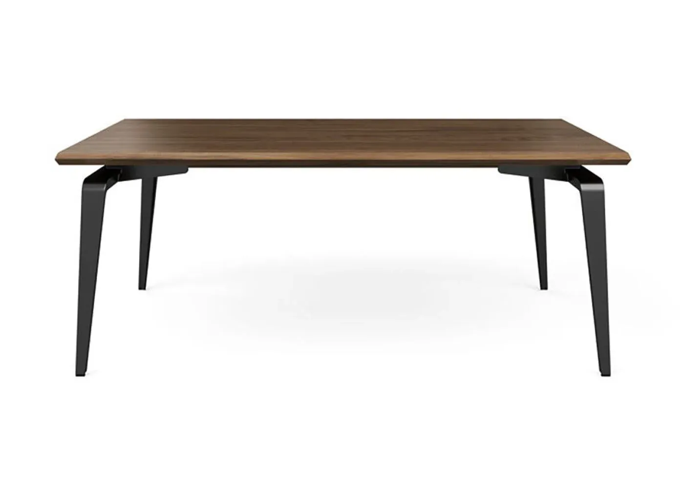 Dining Table with Black Legs - Walnut, Steel image