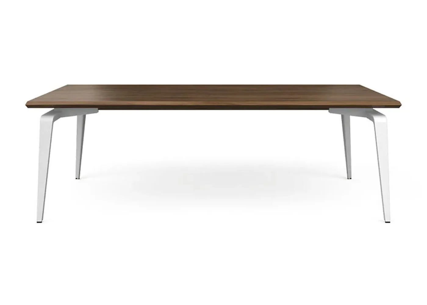 Dining Table with White Legs - Walnut, Steel