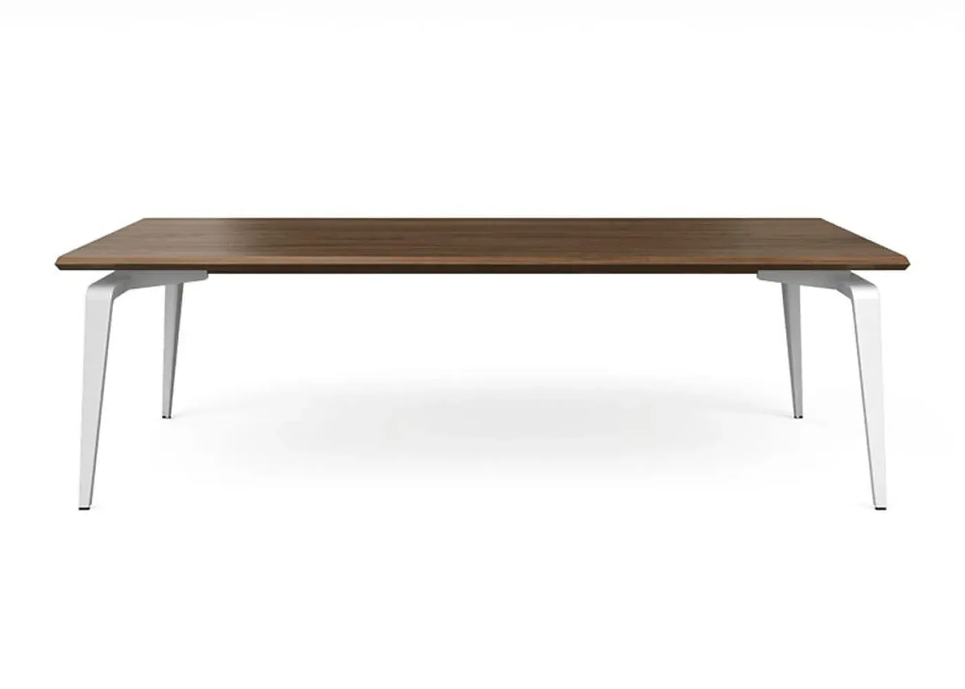 Dining Table with White Legs - Walnut, Steel