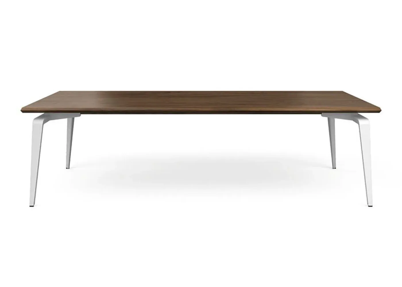 Dining Table with White Legs - Walnut, Steel