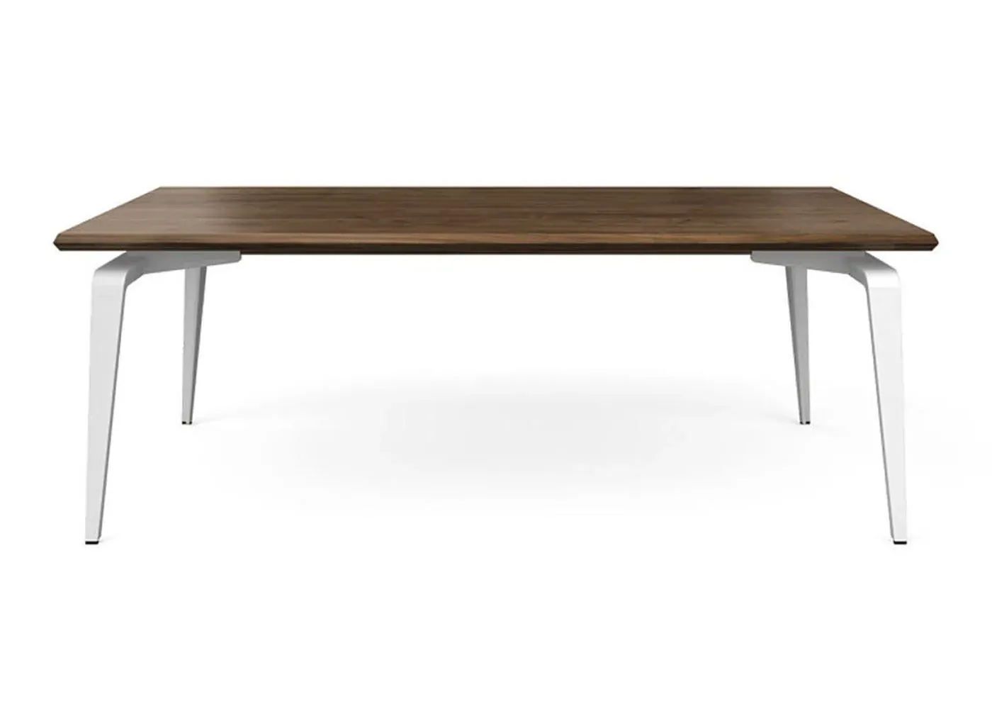 Dining Table with White Legs - Walnut, Steel