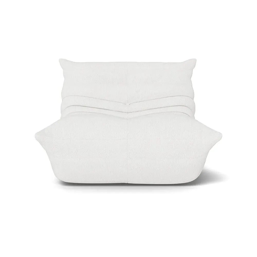 Fireside Chair with Quilted Design - White