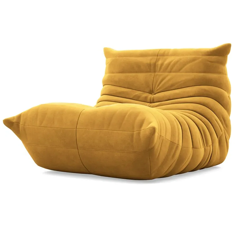 Fireside Chair with Quilted Design - Yellow