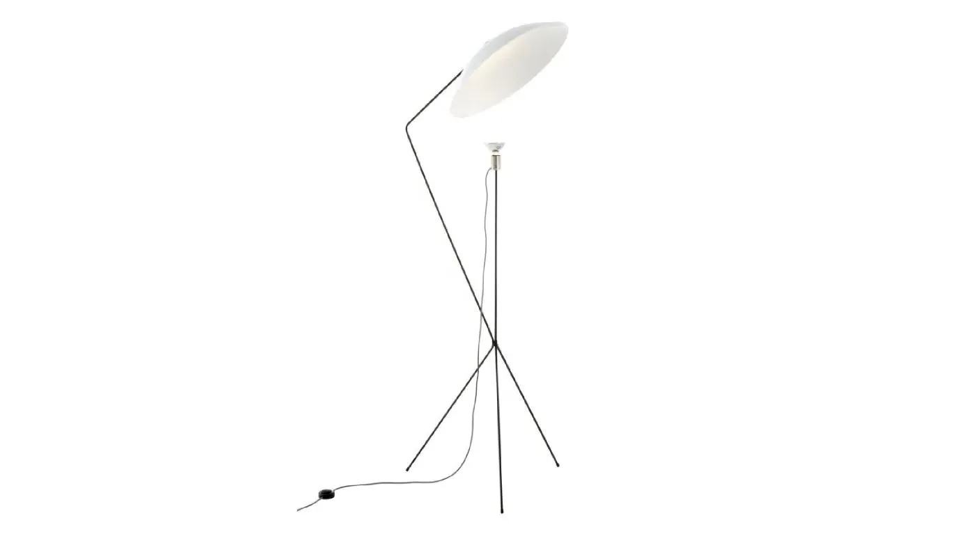 Floor Lamp with Reflector - White, Steel image