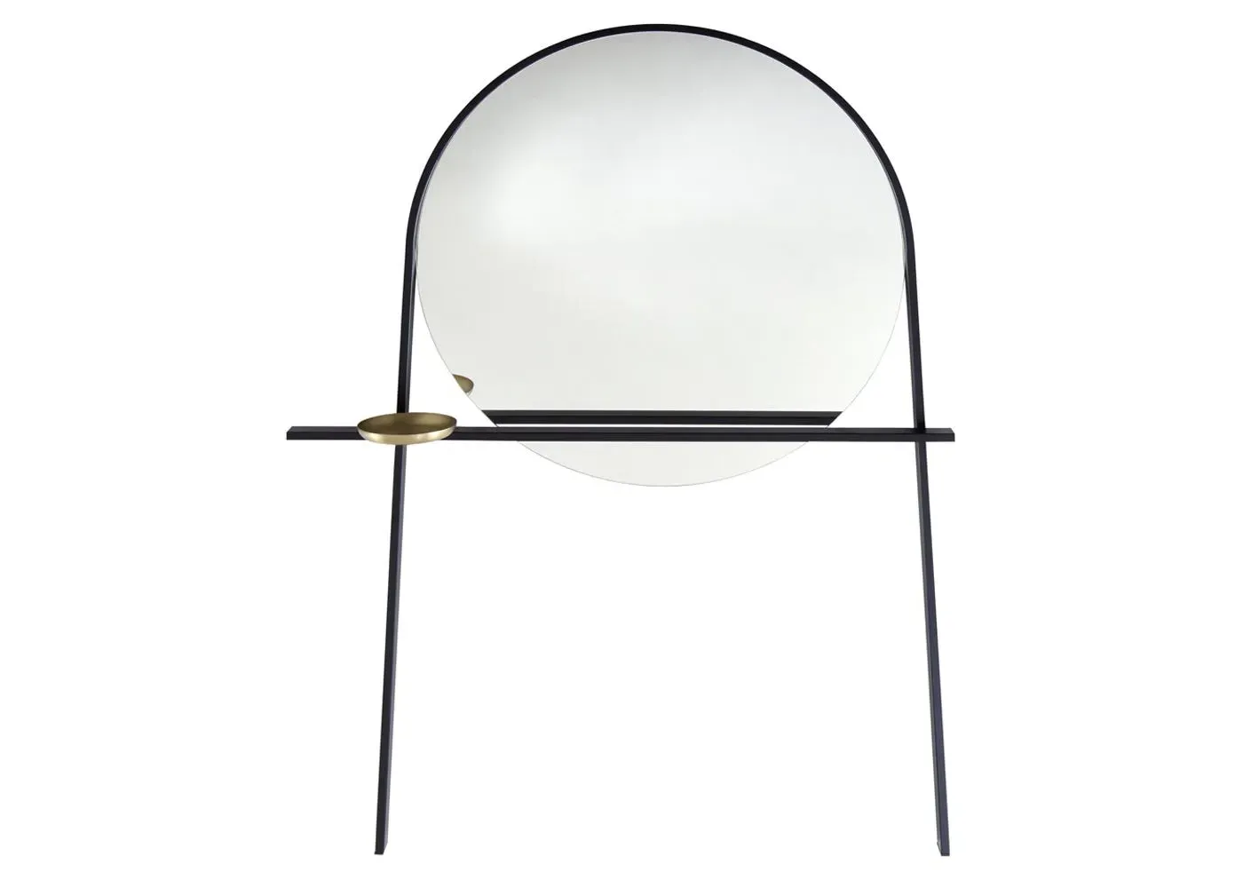 Hall Mirror with Storage - Black, Metal image