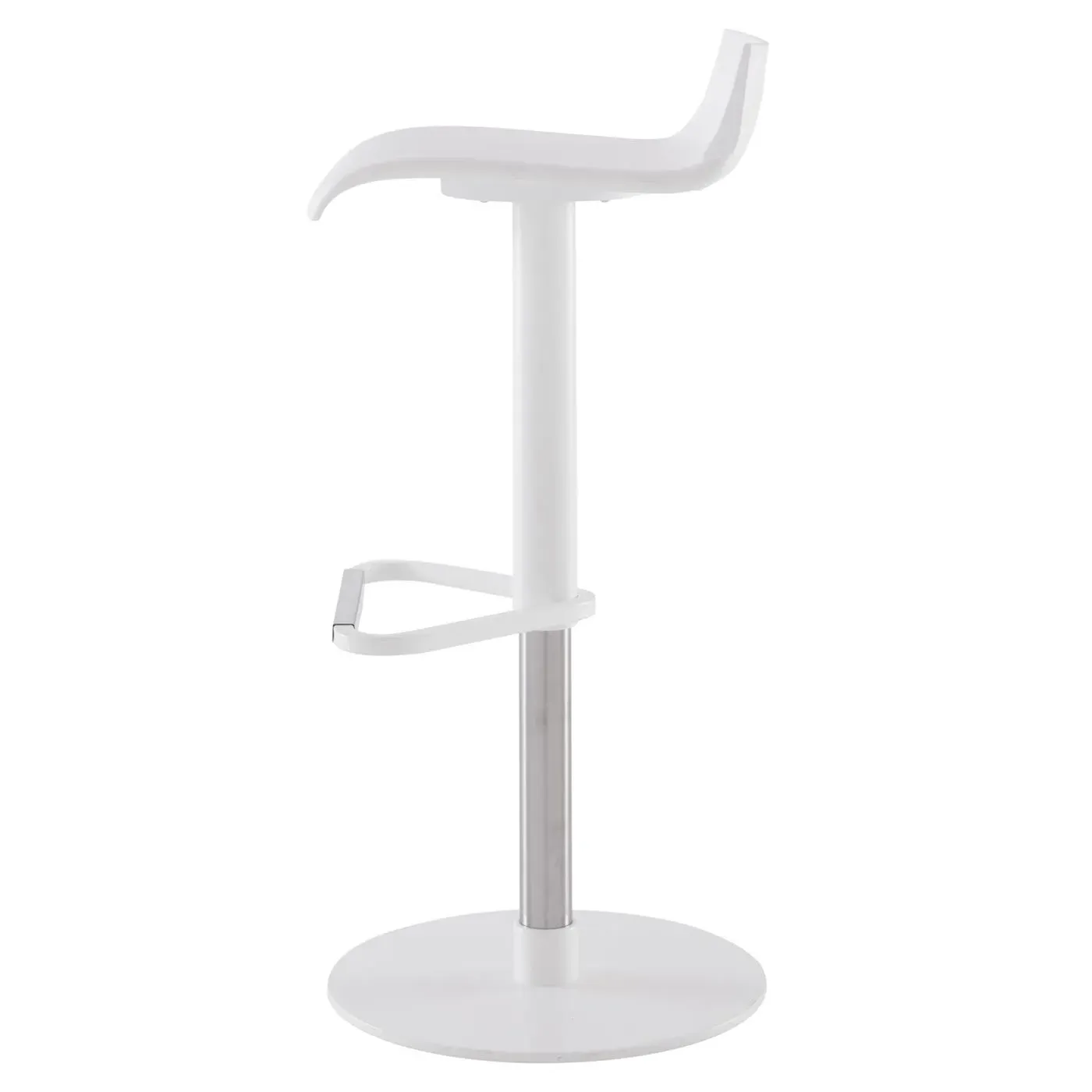 Height Adjustable Barstool - White, Polyurethane