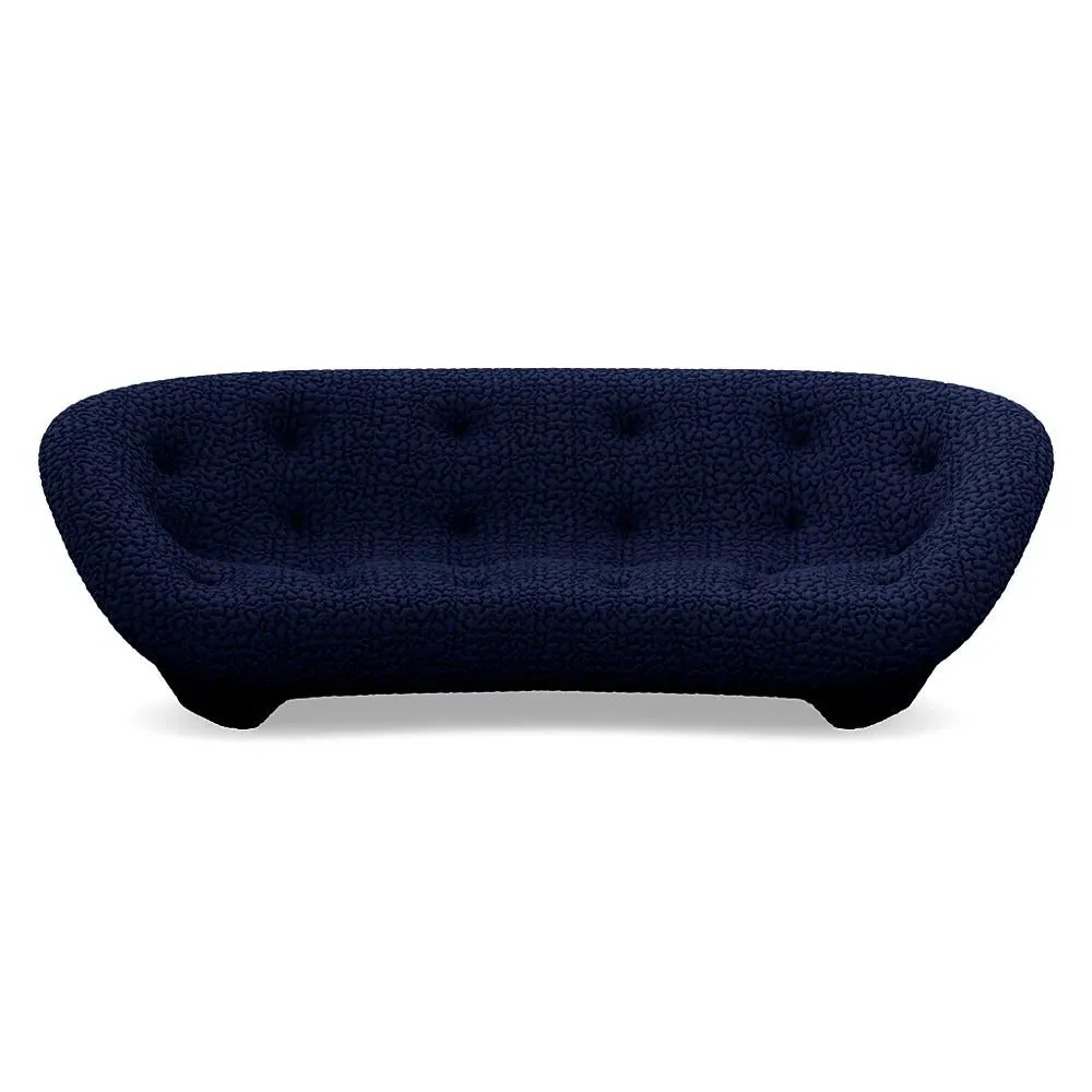 Large High Back Sofa with Arms - Blue, Fabric image