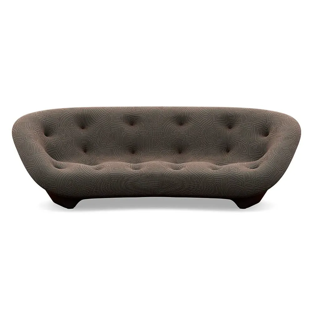Large High Back Sofa with Arms - Brown, Fabric