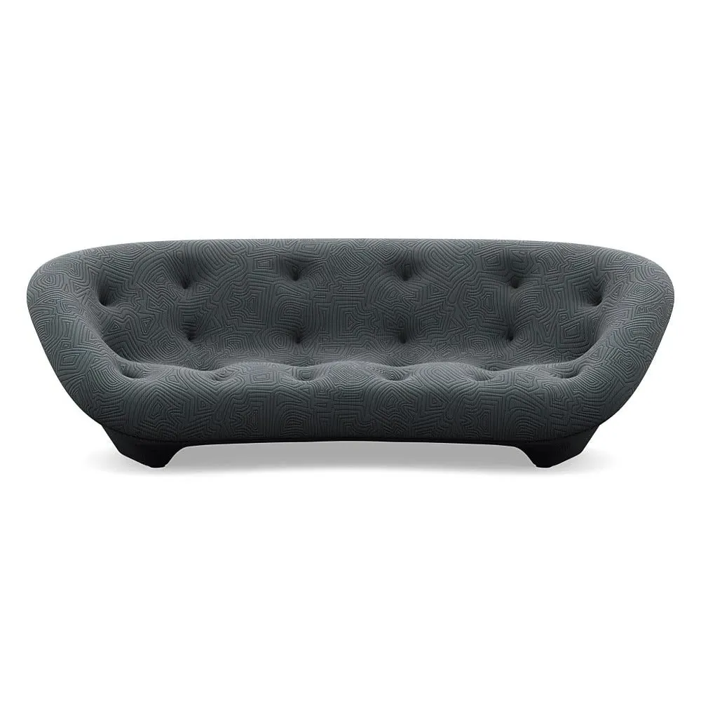 Large High Back Sofa with Arms - Grey, Fabric