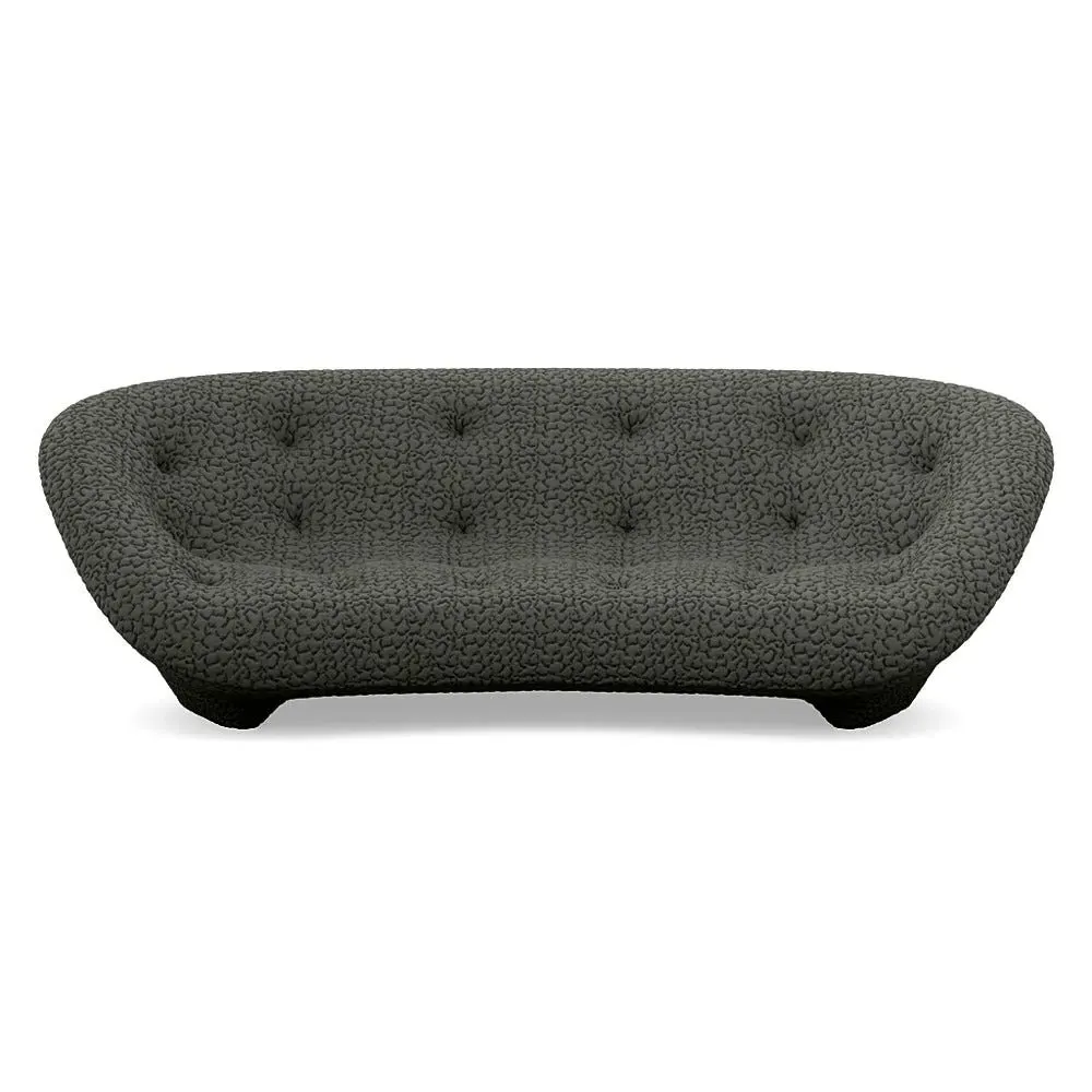 Large High Back Sofa with Arms - Grey, Fabric