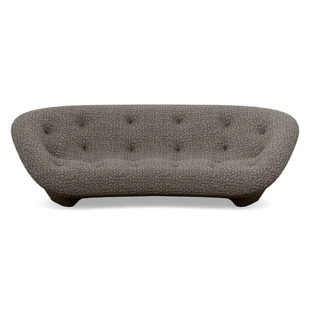 Large High Back Sofa with Arms - Grey, Fabric