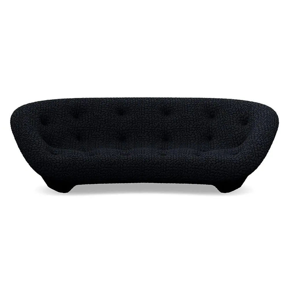 Large High Back Sofa with Arms - Grey, Fabric