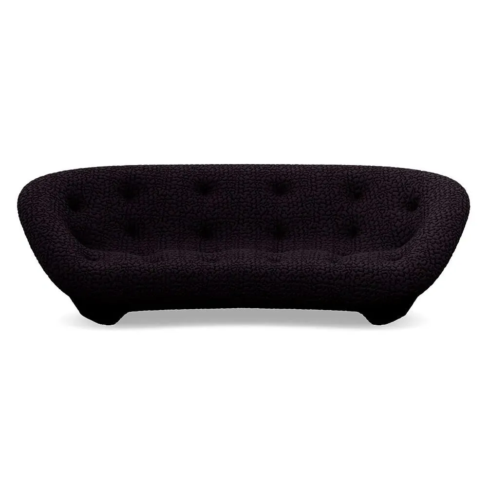 Large High Back Sofa with Arms - Purple, Fabric