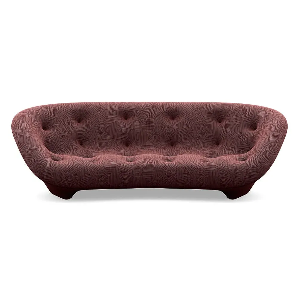 Large High Back Sofa with Arms - Red, Fabric