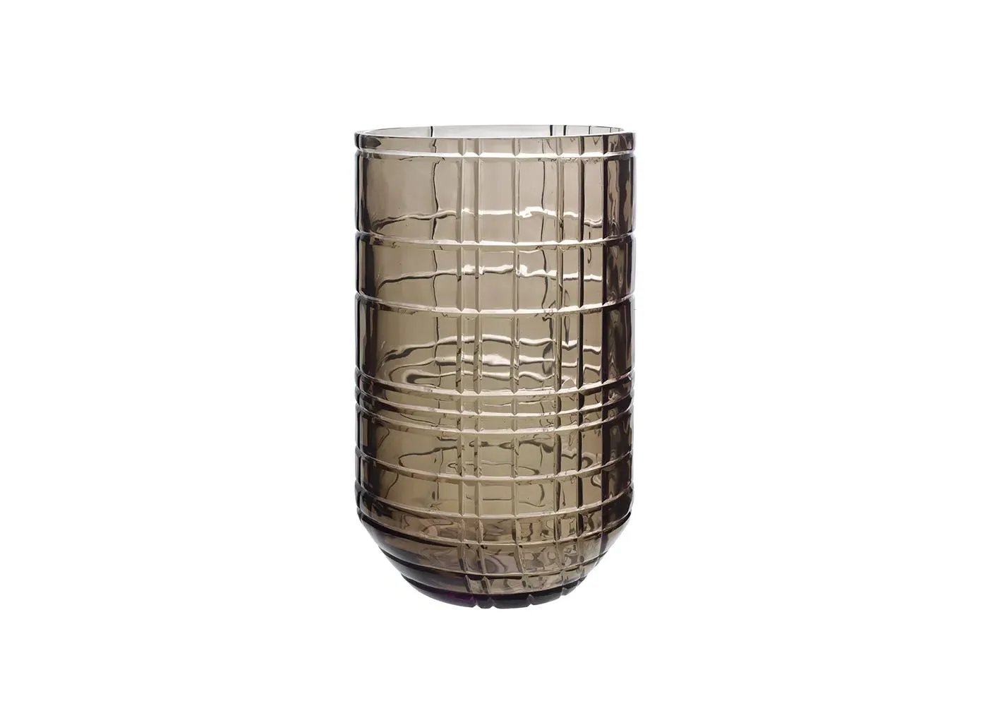 Large Prisme Vase - Brown, Smoked Glass