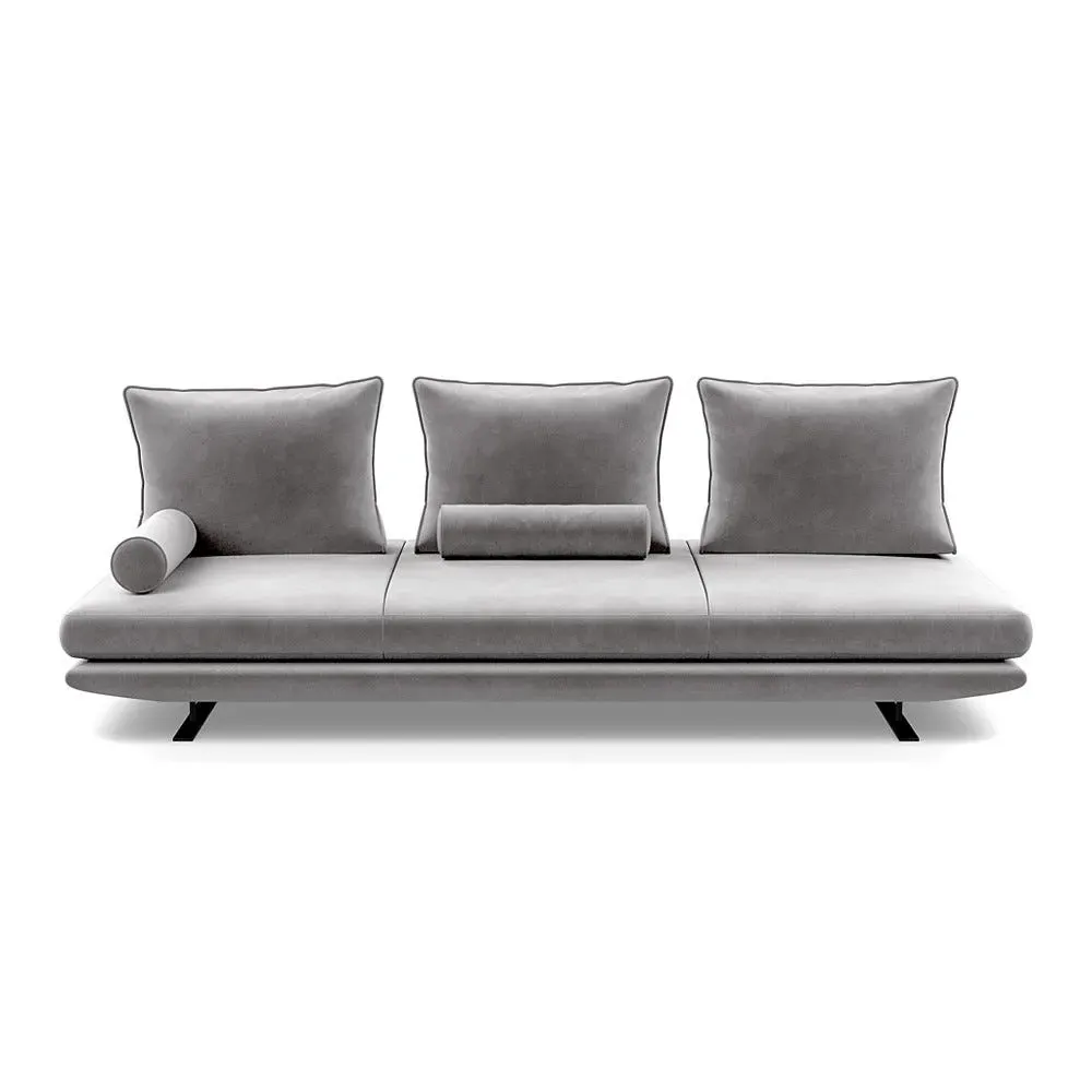 Large Settee - Grey, Alcantara