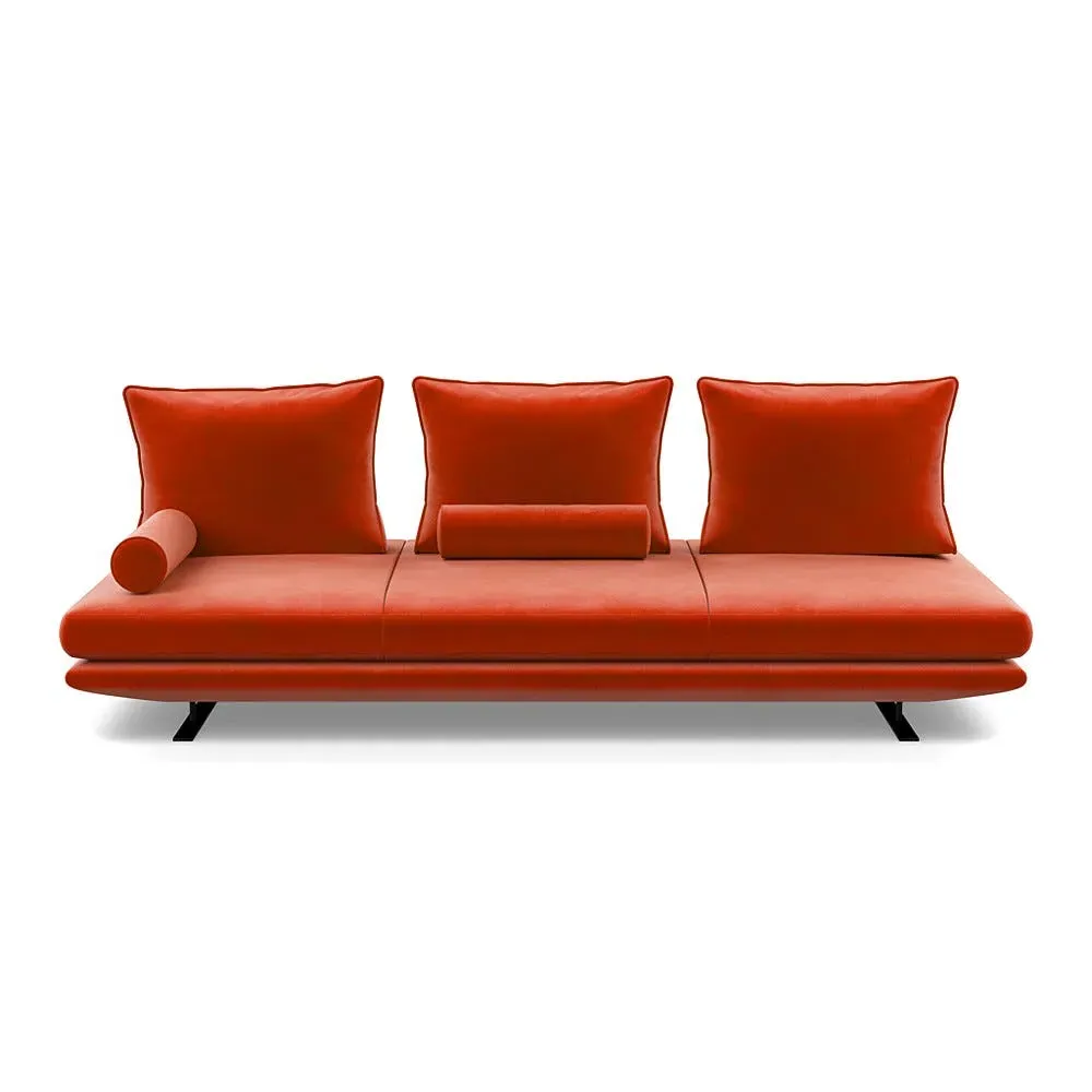 Large Settee - Orange, Alcantara