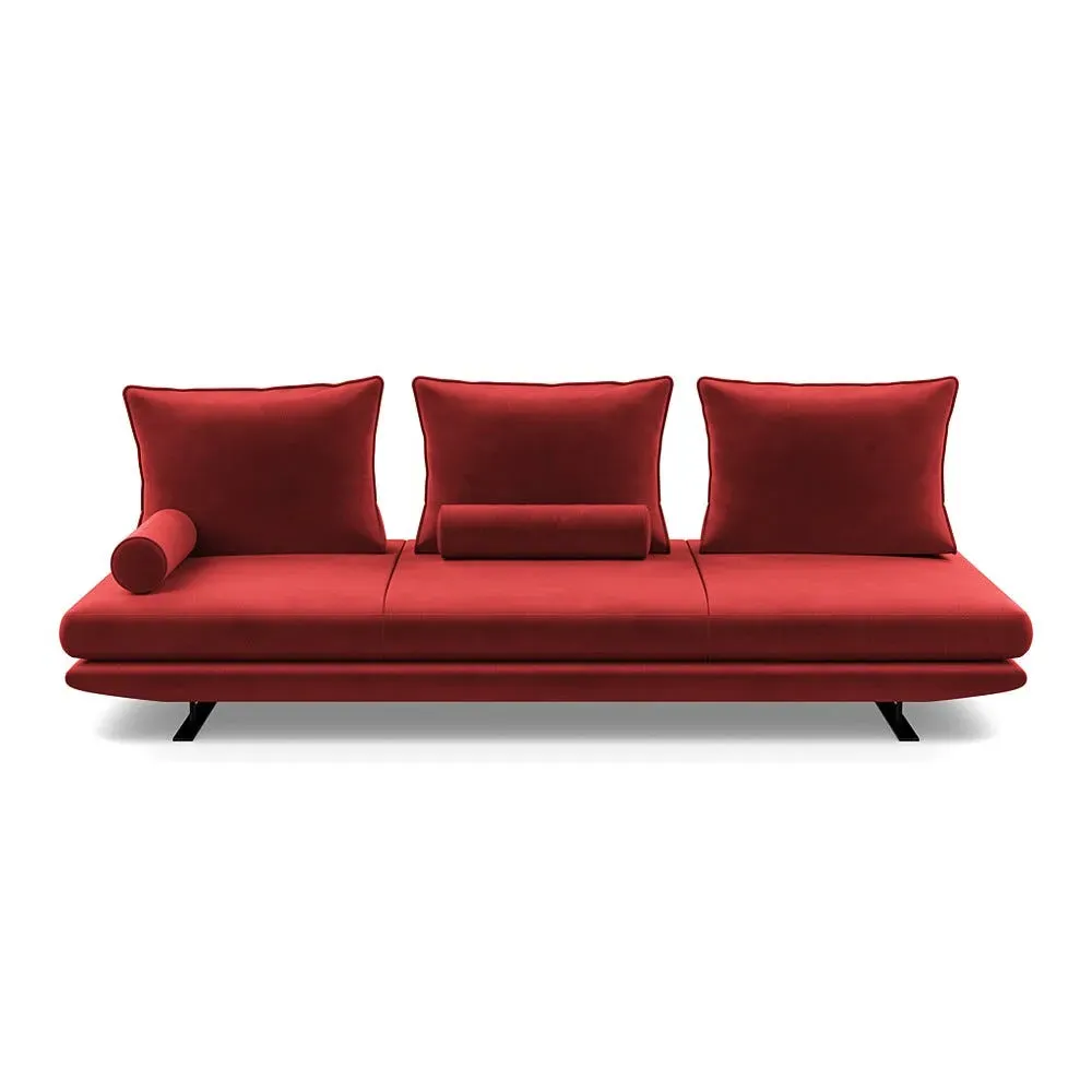 Large Settee - Red, Alcantara