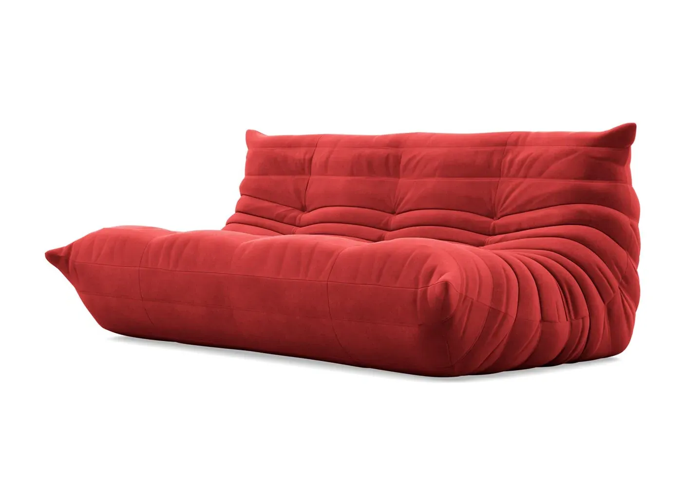 Large Settee with Quilted Design - Red, Alcantara