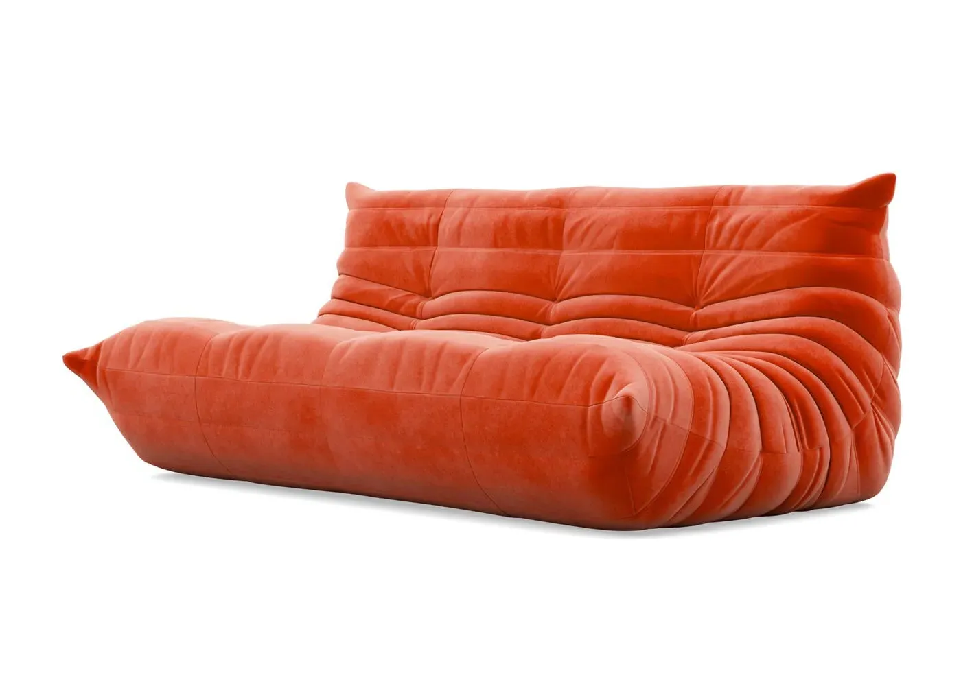 Large Settee with Quilted Design - Yellow, Alcantara