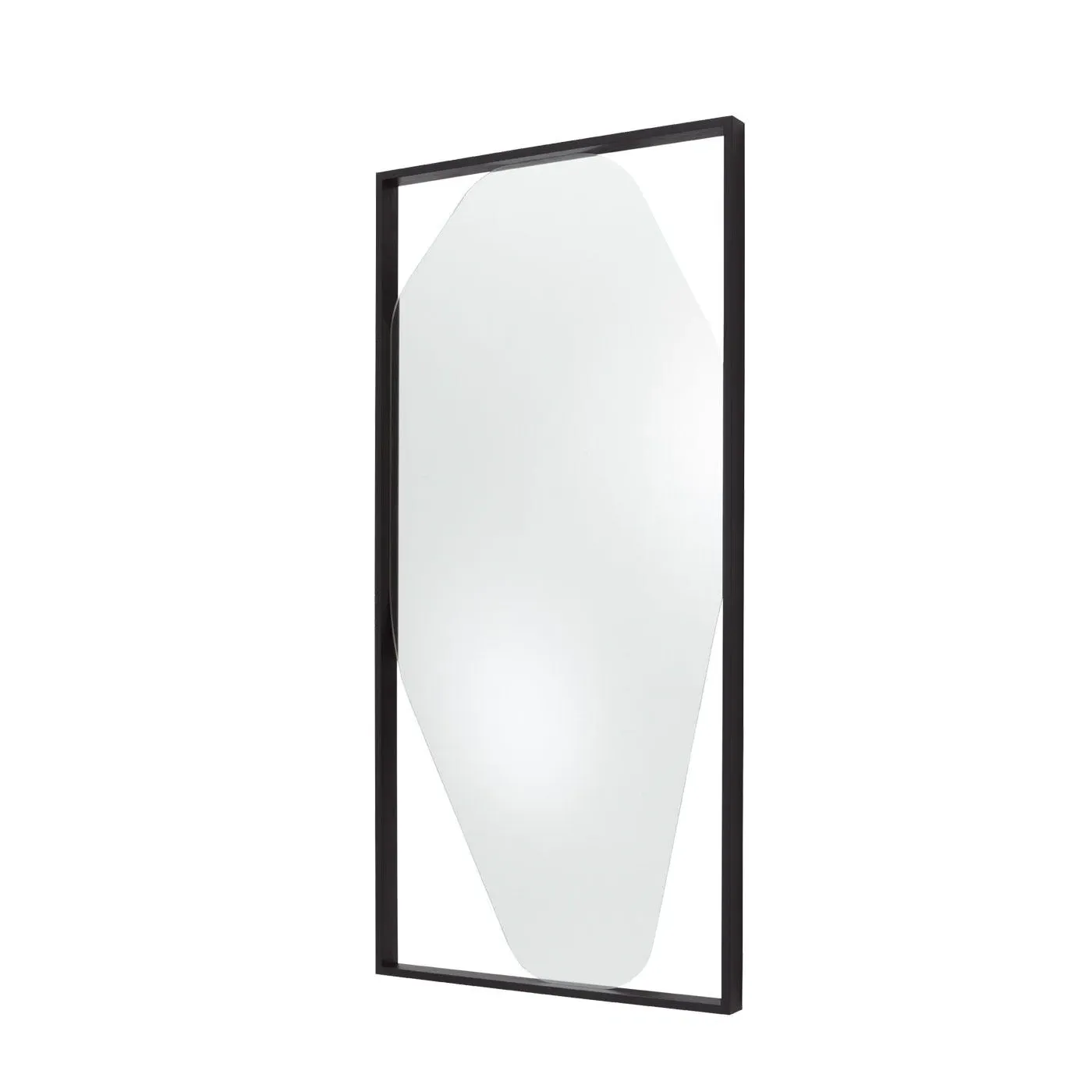 Large Wall Mirror with Organic Frame - Black, Walnut image
