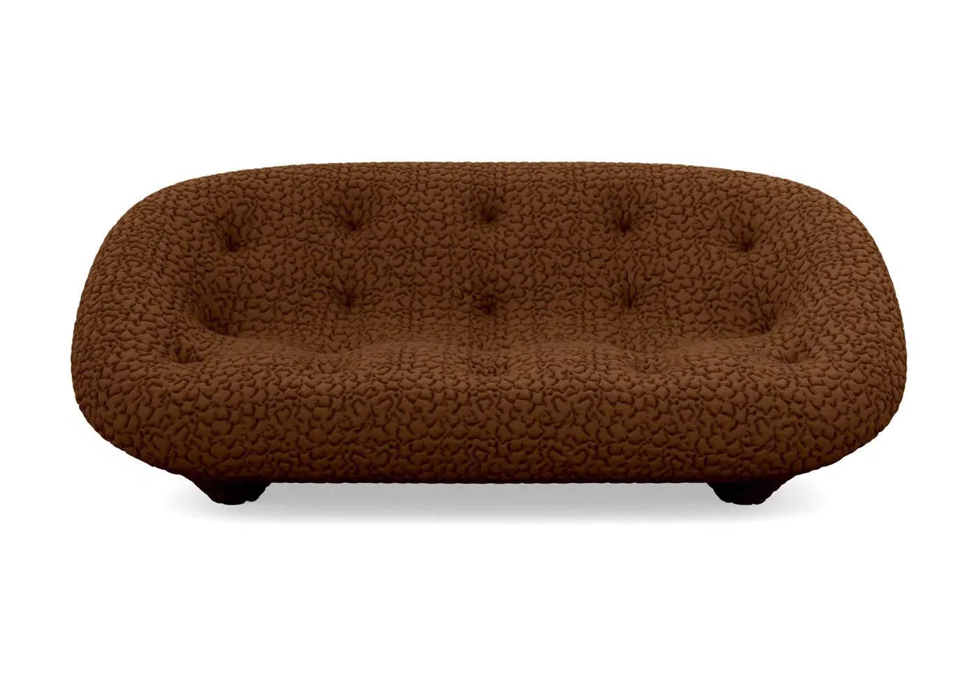 Medium High Back Sofa with Stitching - Brown
