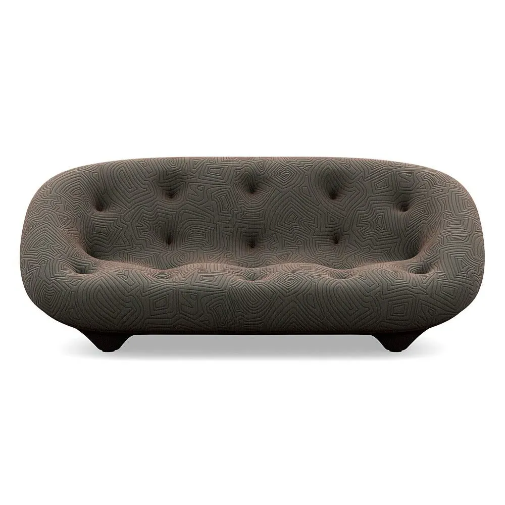 Medium High Back Sofa with Stitching - Brown
