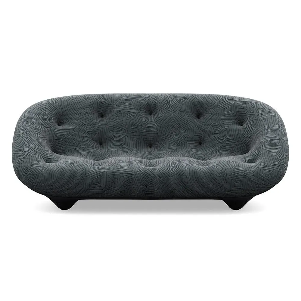 Medium High Back Sofa with Stitching - Grey
