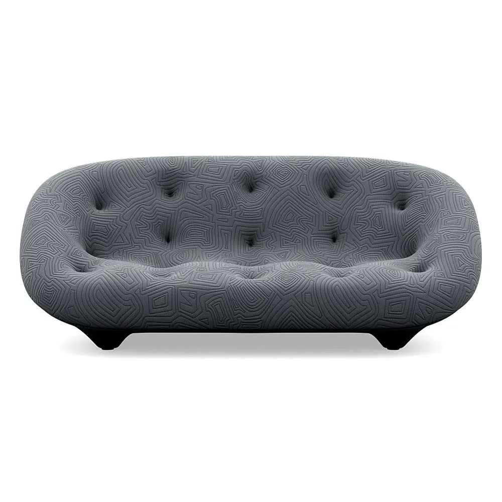Medium High Back Sofa with Stitching - Grey