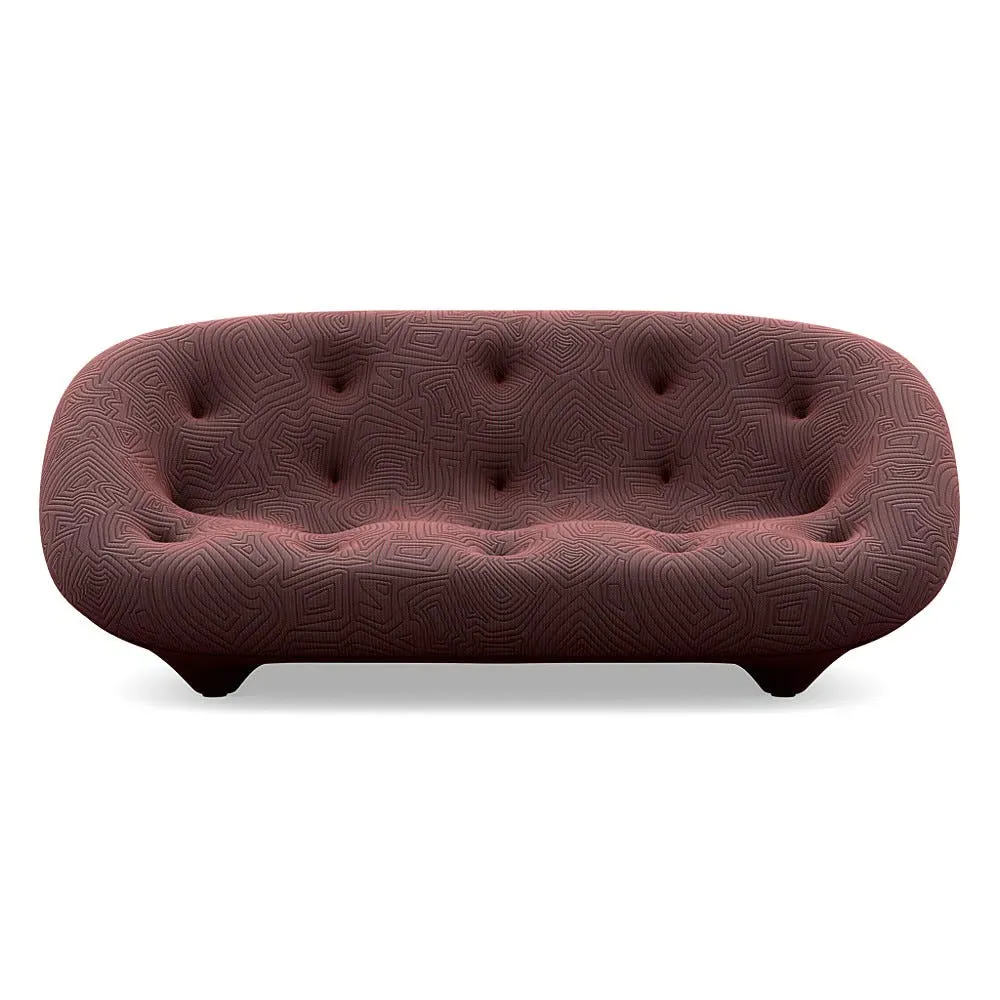 Medium High Back Sofa with Stitching - Red