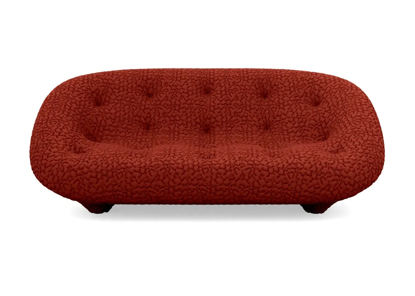 Medium High Back Sofa with Stitching - Red