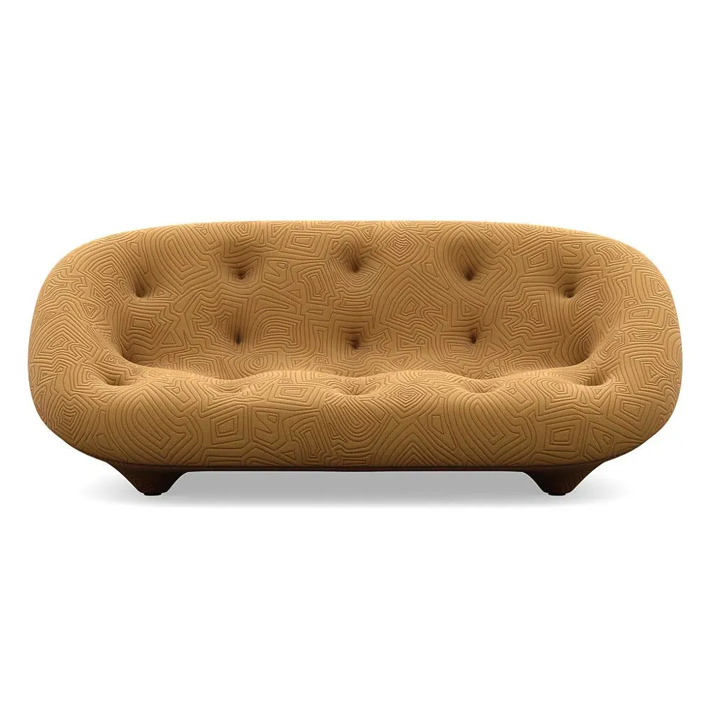 Medium High Back Sofa with Stitching - Yellow