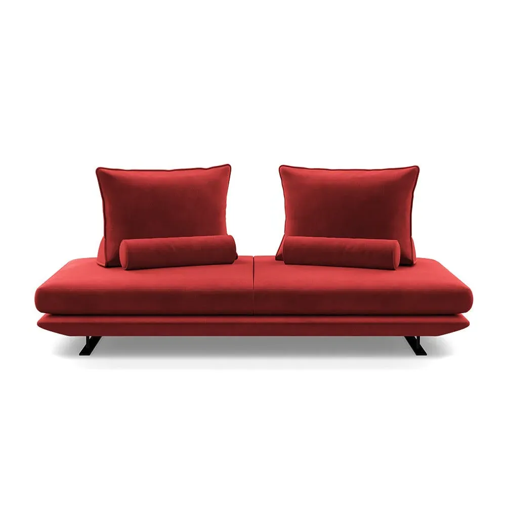 Medium Settee - Red, Alcantara