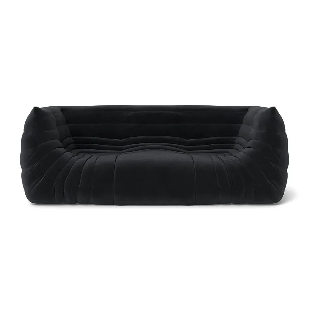 Medium Settee with Quilted Design - Black
