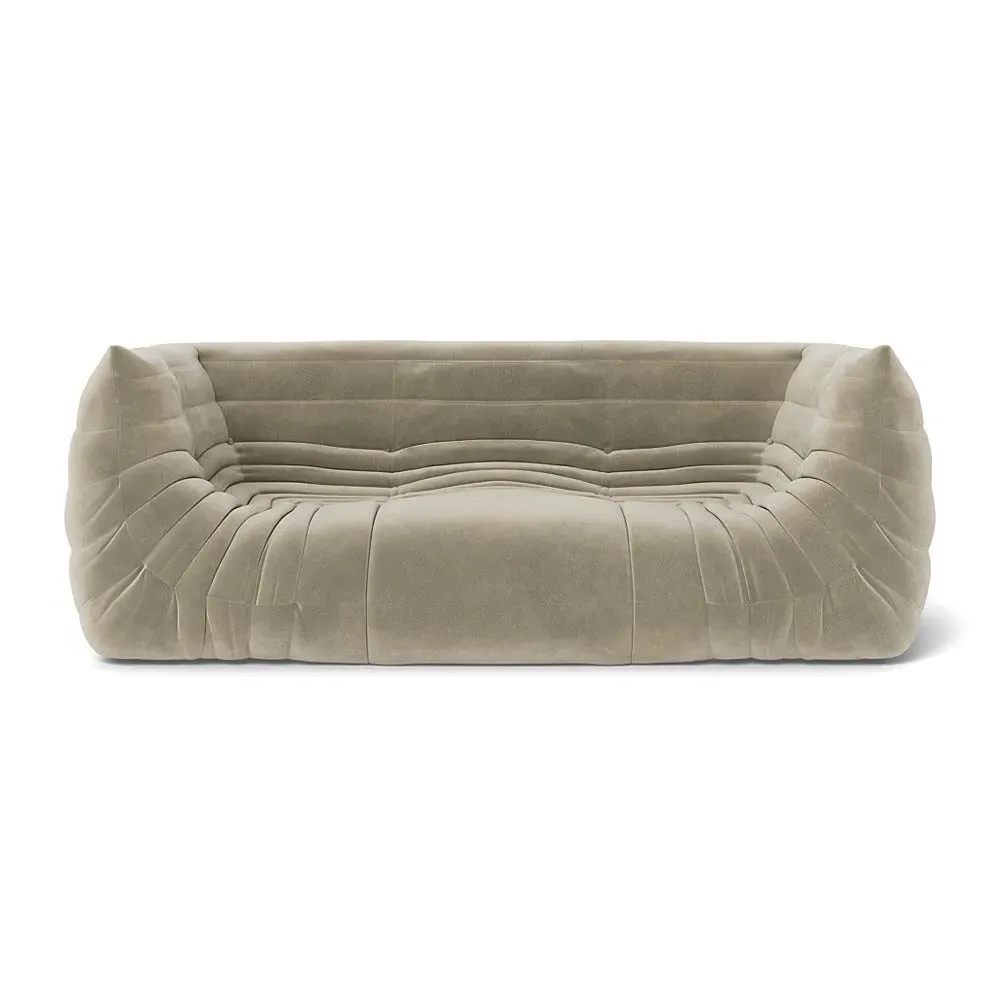 Medium Settee with Quilted Design - Cream