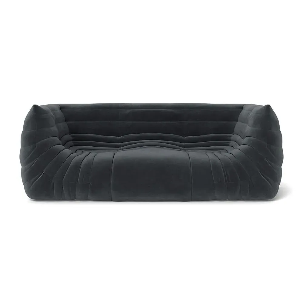 Medium Settee with Quilted Design - Grey