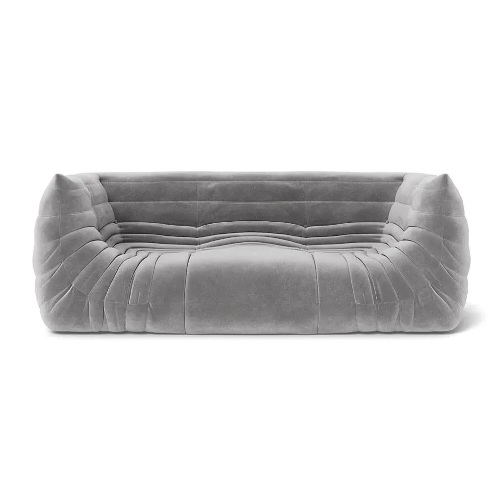 Medium Settee with Quilted Design - Grey