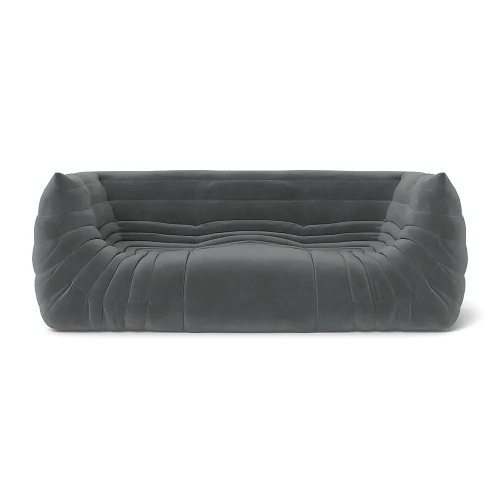 Medium Settee with Quilted Design - Grey