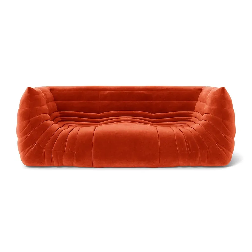 Medium Settee with Quilted Design - Orange
