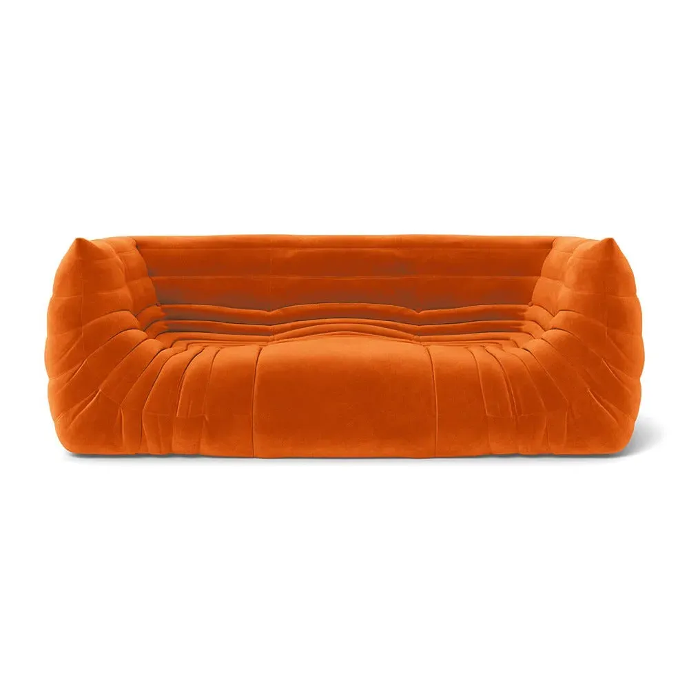 Medium Settee with Quilted Design - Orange