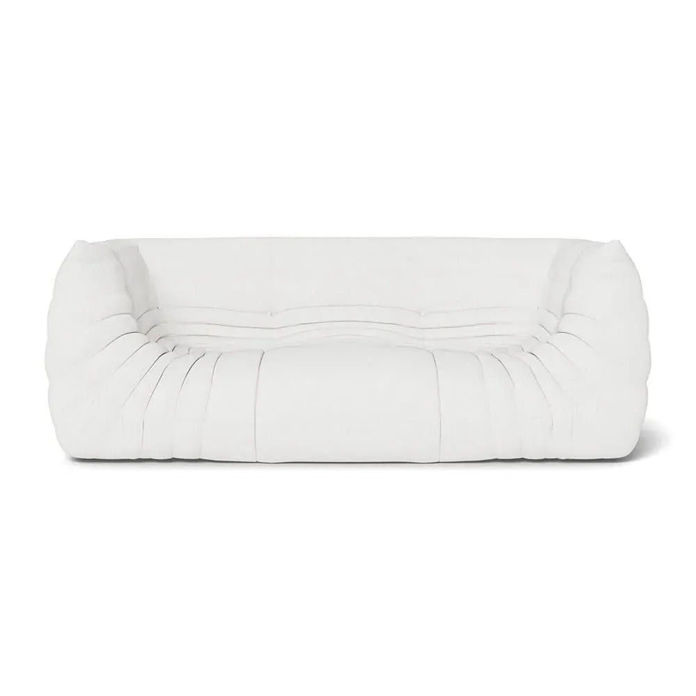Medium Settee with Quilted Design - White