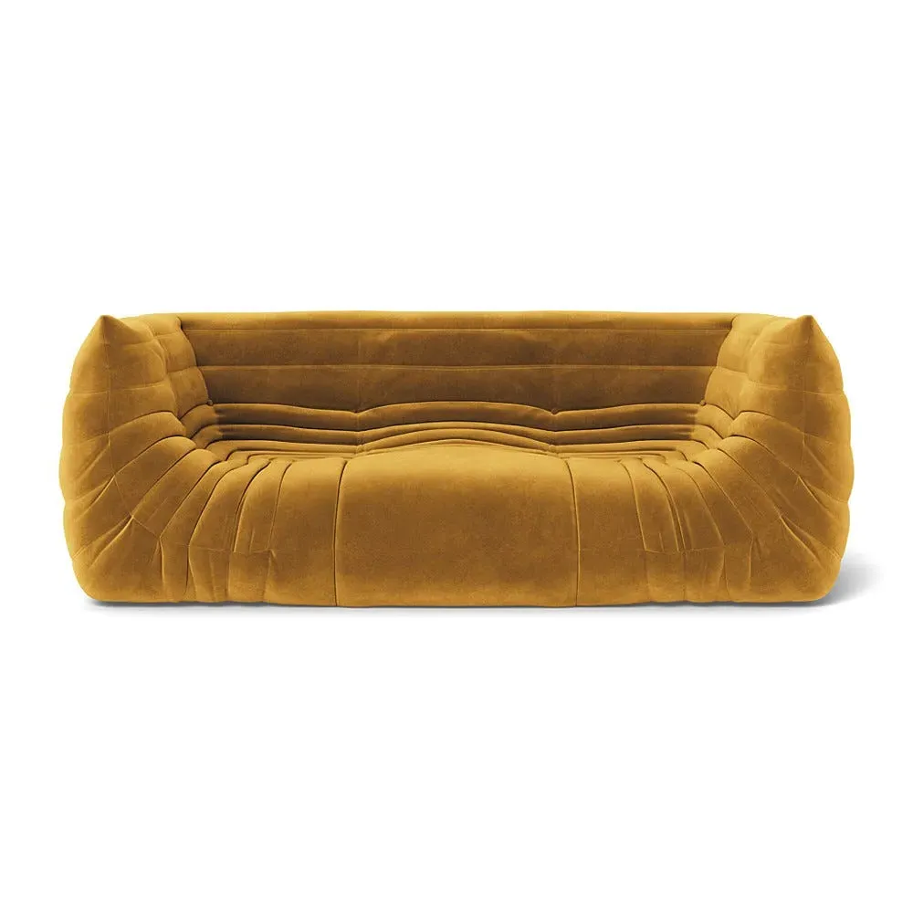 Medium Settee with Quilted Design - Yellow