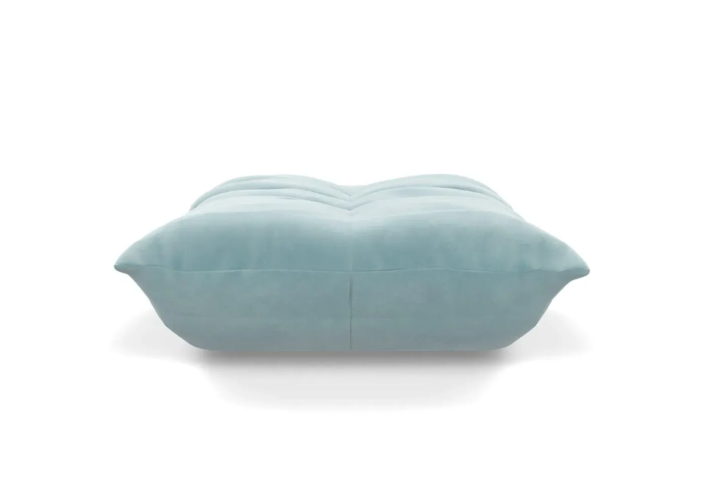 Quilted Footstool with Foam Core - Blue, Alcantara