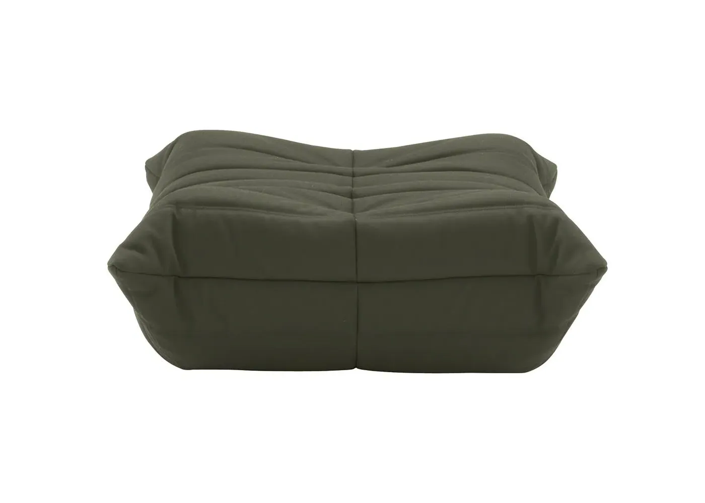 Quilted Footstool with Foam Core - Green, Alcantara