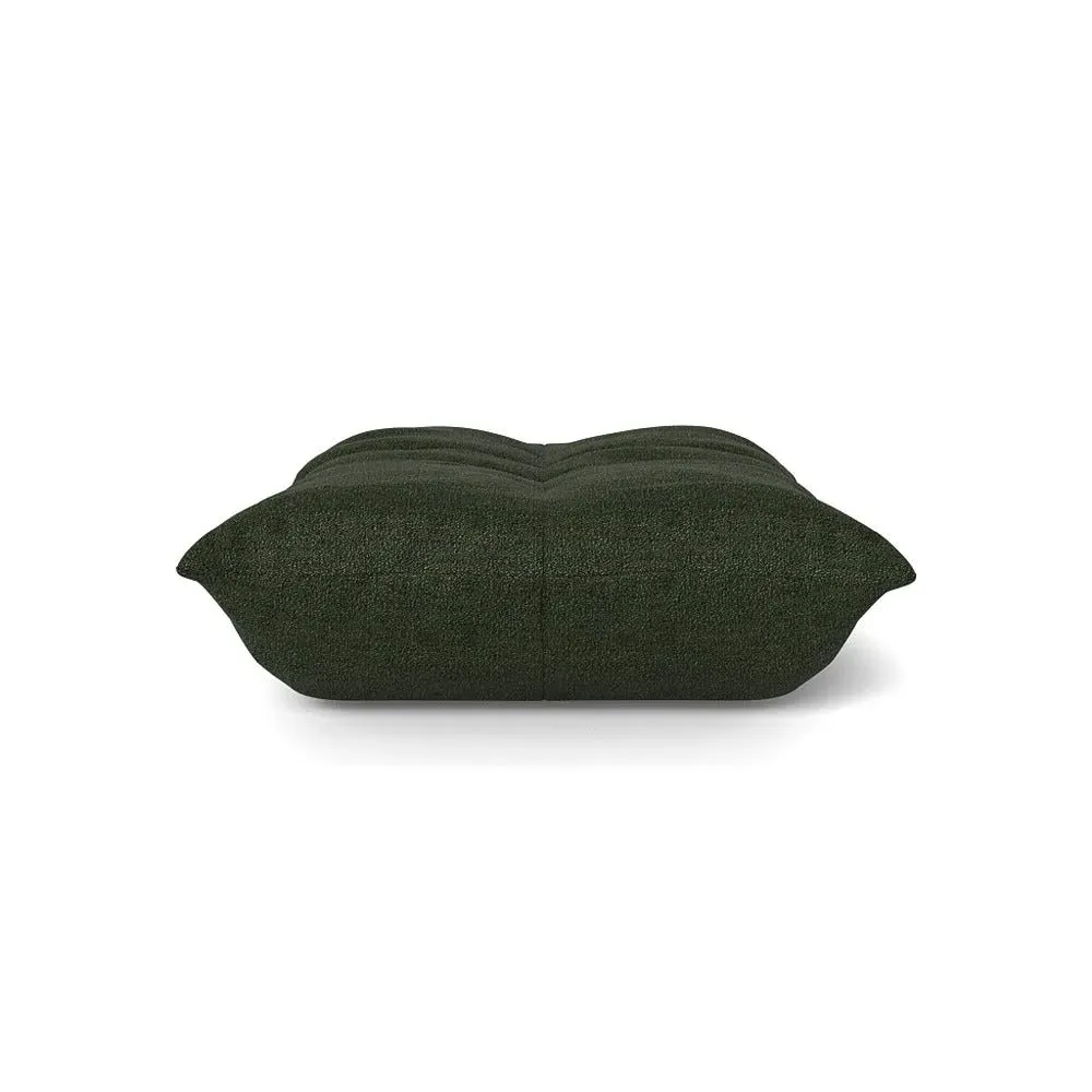 Quilted Footstool with Foam Core - Green, Alcantara image