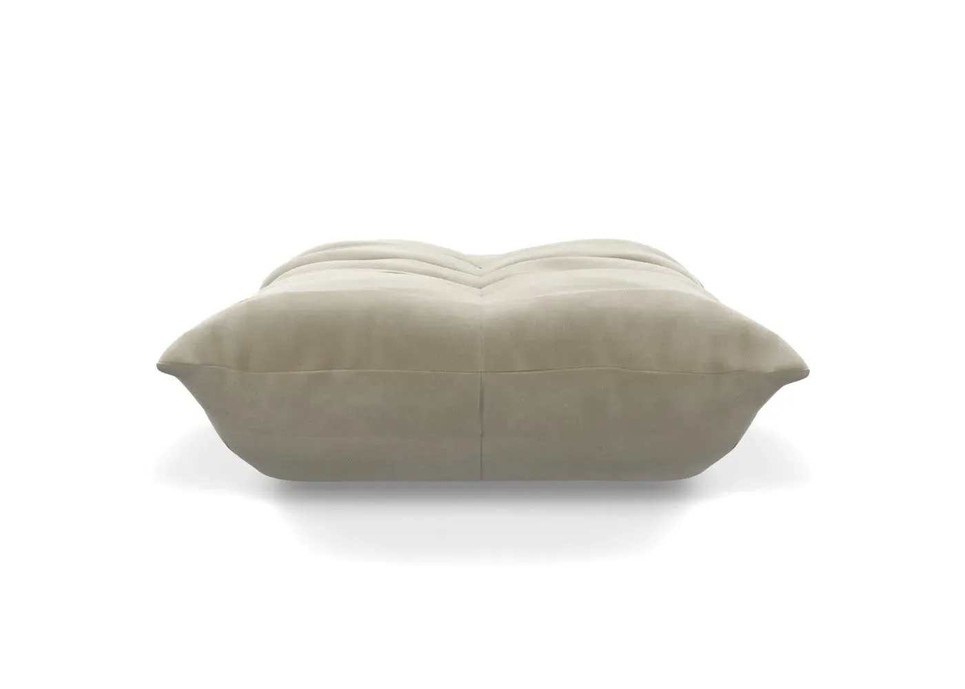 Quilted Footstool with Foam Core - Natural, Alcantara