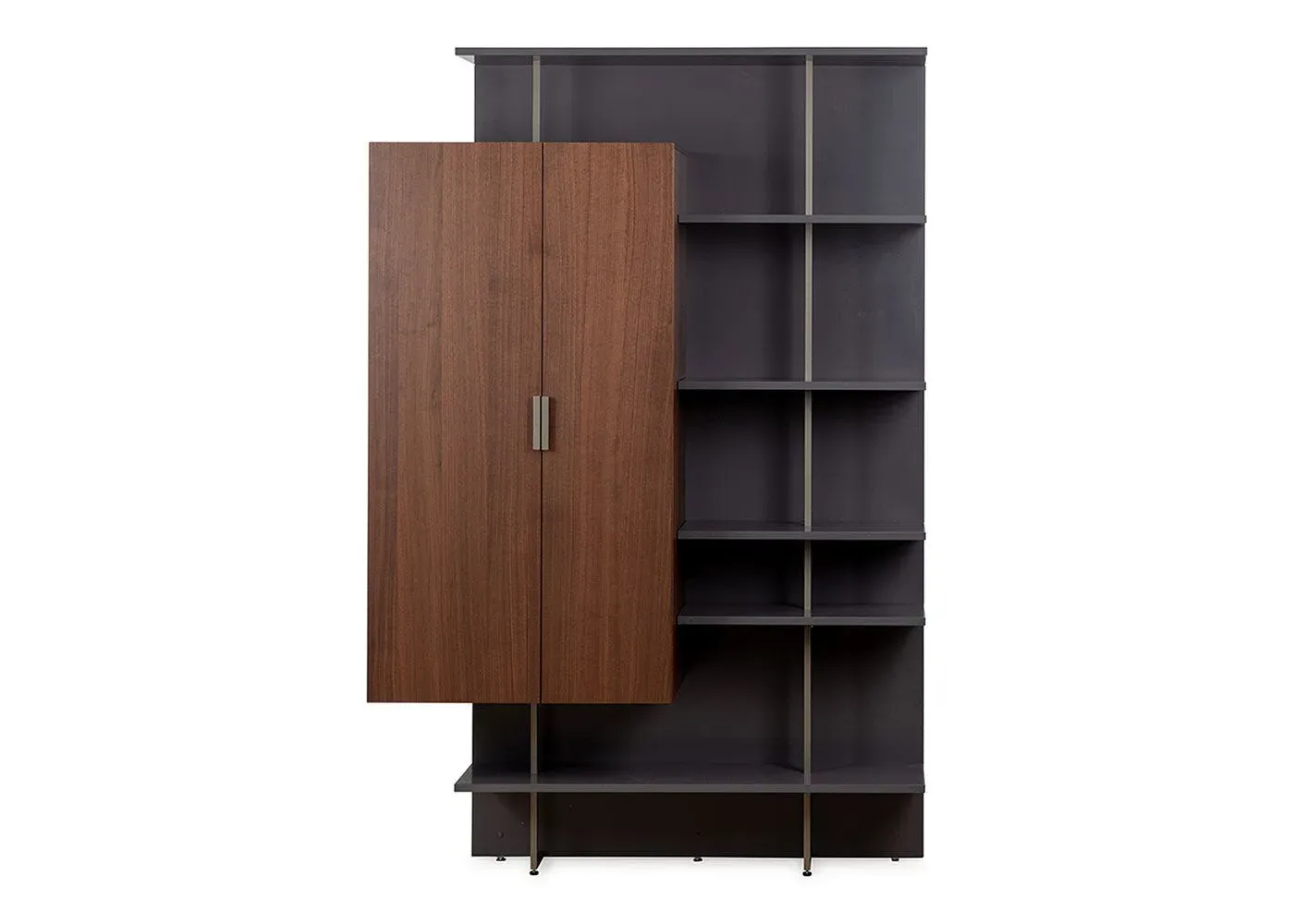 Shelving Unit with Cupboard - Black, Lacquer image