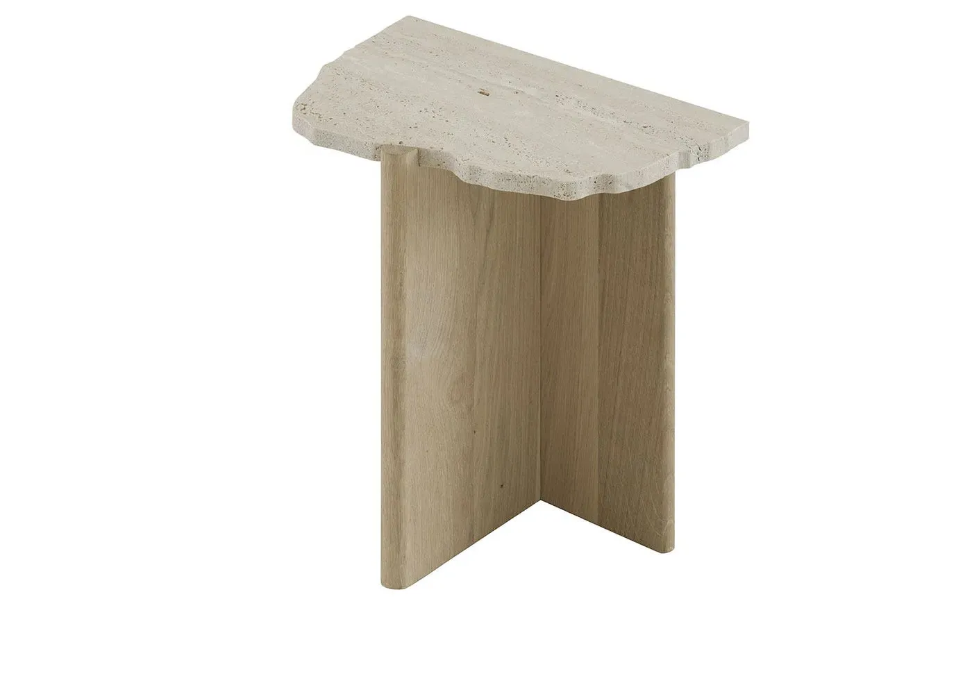 Side Table with Travertine Top - Cream image