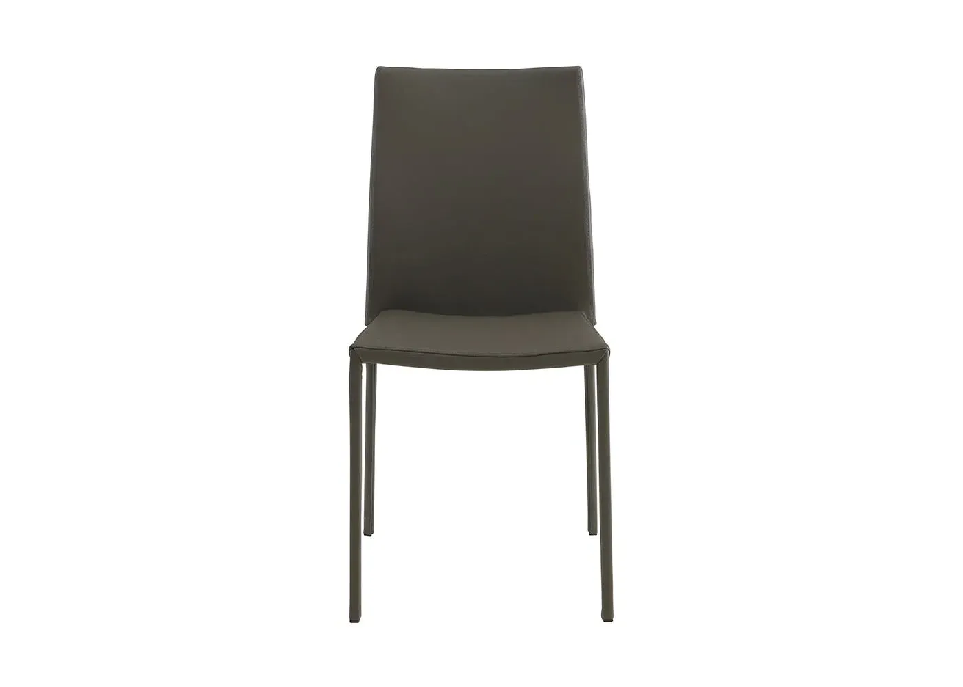Slim Dining Chair - Grey, Leather